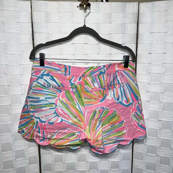 Lilly Pulitzer Womens Buttercup Floral Tropical Scallop Shorts Size 2 Preppy - Picture 2 of 9